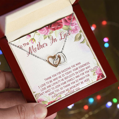 Mother In Law Necklace Gift Mother Of The Groom Jewelry Box Gift Mother In Law Wedding Gift Mother In Law Interlocking Hearts Necklace