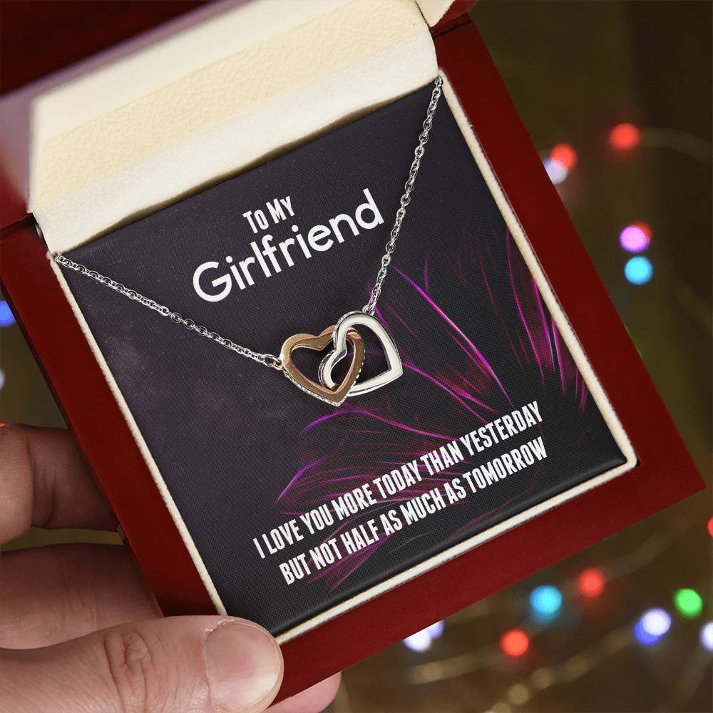 Romantic Girlfriend Necklace Gift - Interlocking Hearts Interlocking Hearts Necklace