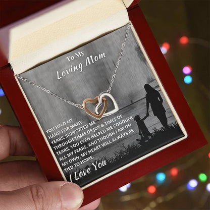 To My Mom - Hold My Hand Forever - Necklace Interlocking Hearts Necklace