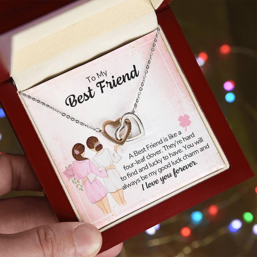 Best Friend Locked Hearts Necklace Gift Interlocking Hearts Necklace