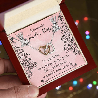 Gift For You My Wife. Interlocking Hearts Necklace