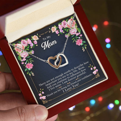 Love 4 Mom Interlocking Hearts Necklace