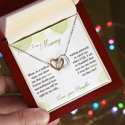 To My Mom - Interlocking Hearts Necklace - Gift For Mother