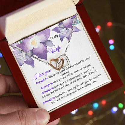 I Love You Enough Necklace Interlocking Hearts Necklace