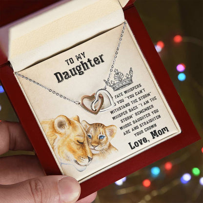 To My Strong Daughter Luxe Interlocking Heart Necklace Gift Set Interlocking Hearts Necklace
