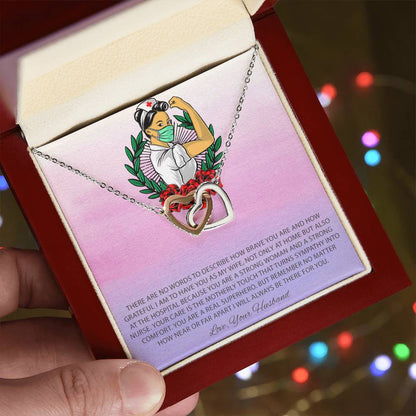 To My Beautiful Nurse Interlocking Hearts Necklace