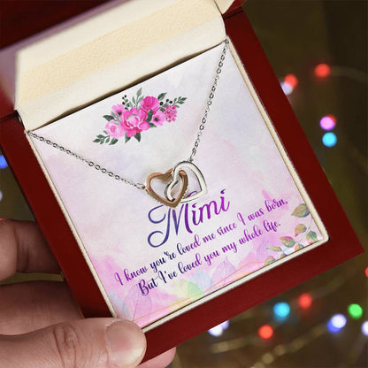 Mimi Interlocking Hearts Necklace Message Card