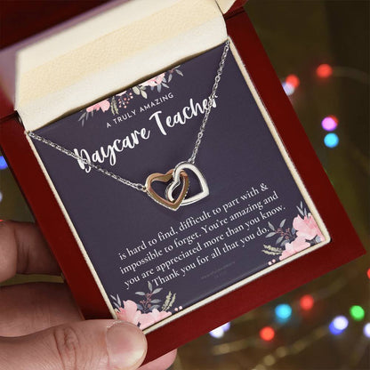 Daycare Teacher Gift For Daycare Provider Gifts Daycare Thank You Gifts Preschool Teacher Gift Thank You Gift Daycare Interlocking Hearts Necklace