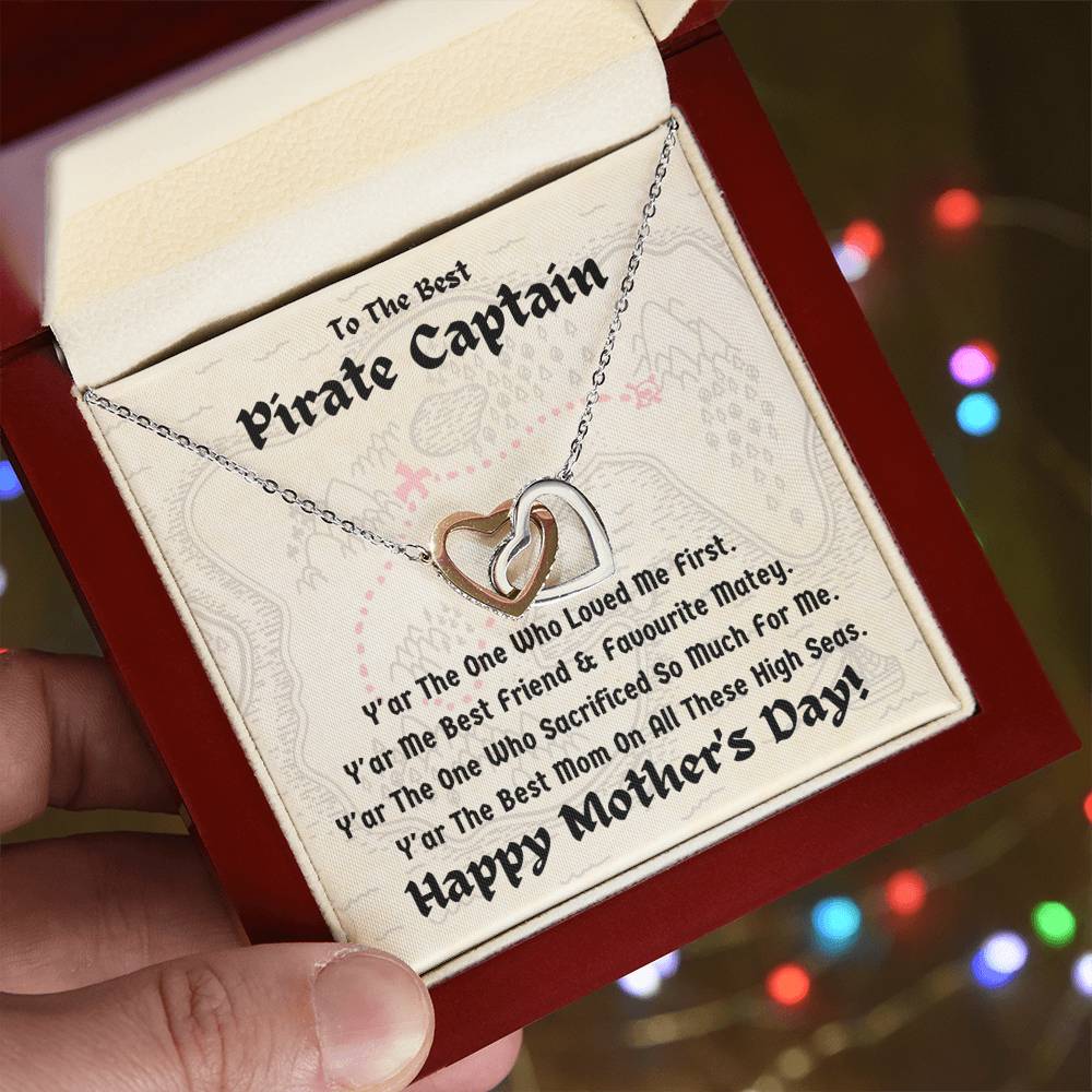 Pirate Captain Mother'S Day Necklace Interlocking Hearts Necklace