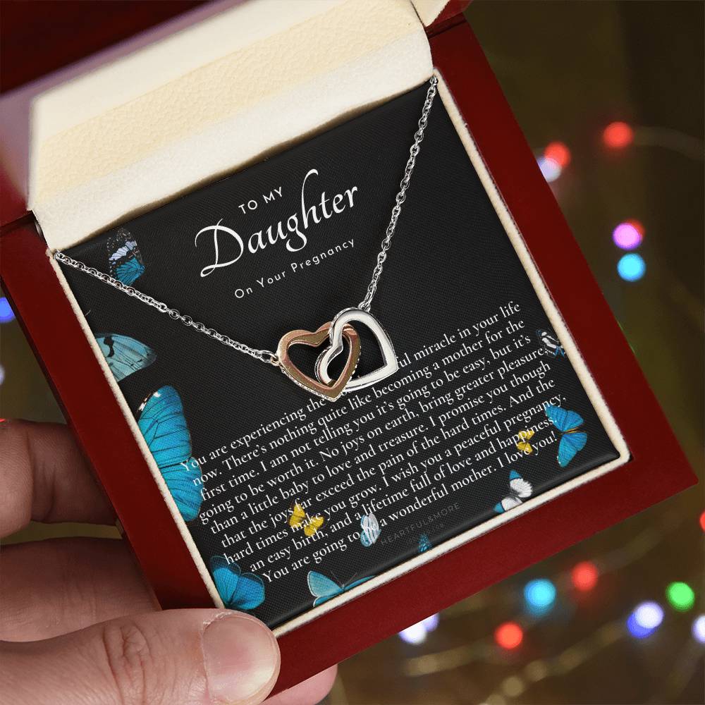 Pregnancy Gift For Daughter Baby Shower Gift Mom To Be Gift Expecting Mom Gift Pregnant Daughter Gift From Mom Interlocking Hearts Necklace