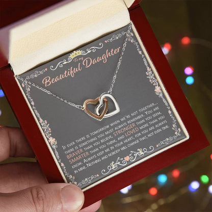 To My Beautiful Daughter - Necklace Interlocking Hearts Necklace