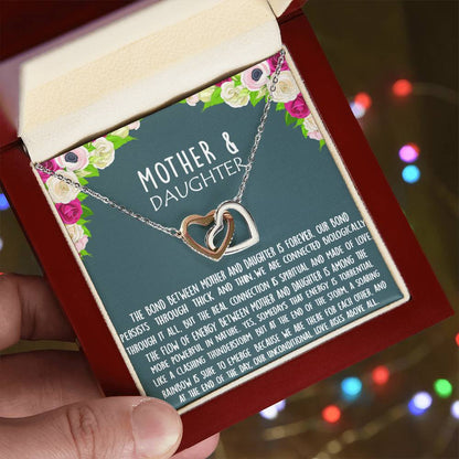 Bond Between Mother & Daughter Two Hearts Necklace Interlocking Hearts Necklace