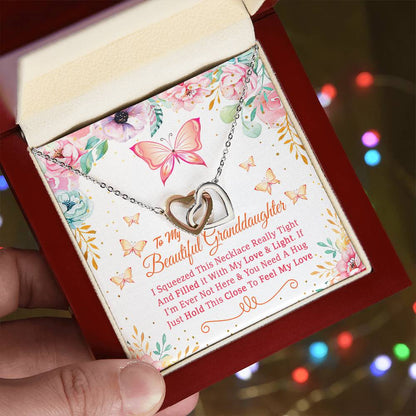 Feel My Love - Best Gift For Granddaughter Interlocking Hearts Necklace