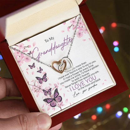 I Love You The Most - Best Gift For Granddaughter Interlocking Hearts Necklace