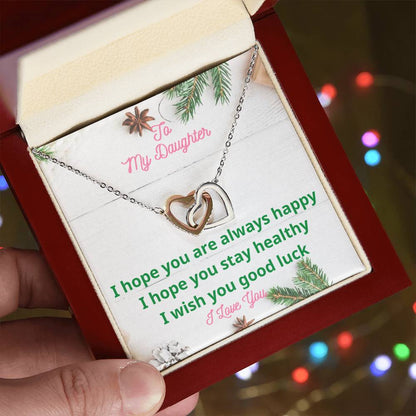 Gift For Daughter Daughter Necklace From Mom Or Dad To Daughter Daughter'S Birthday Daughter'S Graduation. Interlocking Hearts Necklace