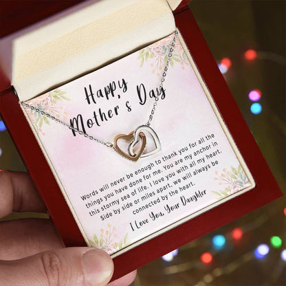 'Connected By The Heart' Necklace - Amazing Mother'S Day Gift Idea From Daughter Interlocking Hearts Necklace
