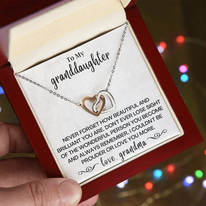 Never Forget How Beautiful - Interlocking Hearts Necklace - Gd09