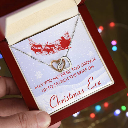 May You Never Be Too Grown Up To Search The Skies On Christmas Eve Forever Love Necklace Interlocking Hearts Necklace