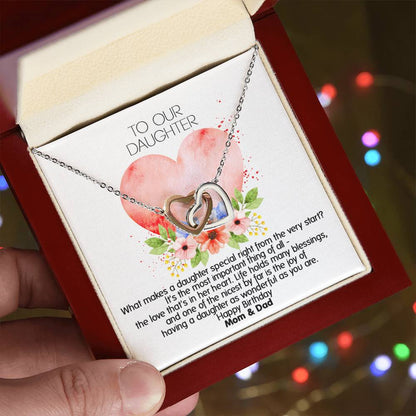 Unique Gift For Your Daughter'S Birthday - Interlocked Heart Necklace Interlocking Hearts Necklace