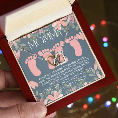 Twin Baby Gift Twins Baby Shower Future Mom Of Twins Twins Gender Reveal Twin Bump To Mom Gift From Twins Mothers Day Gift Twin Mama Interlocking Hearts Necklace