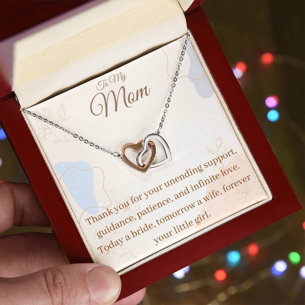 Thank You For Your Unending Support Interlocking Hearts Necklace