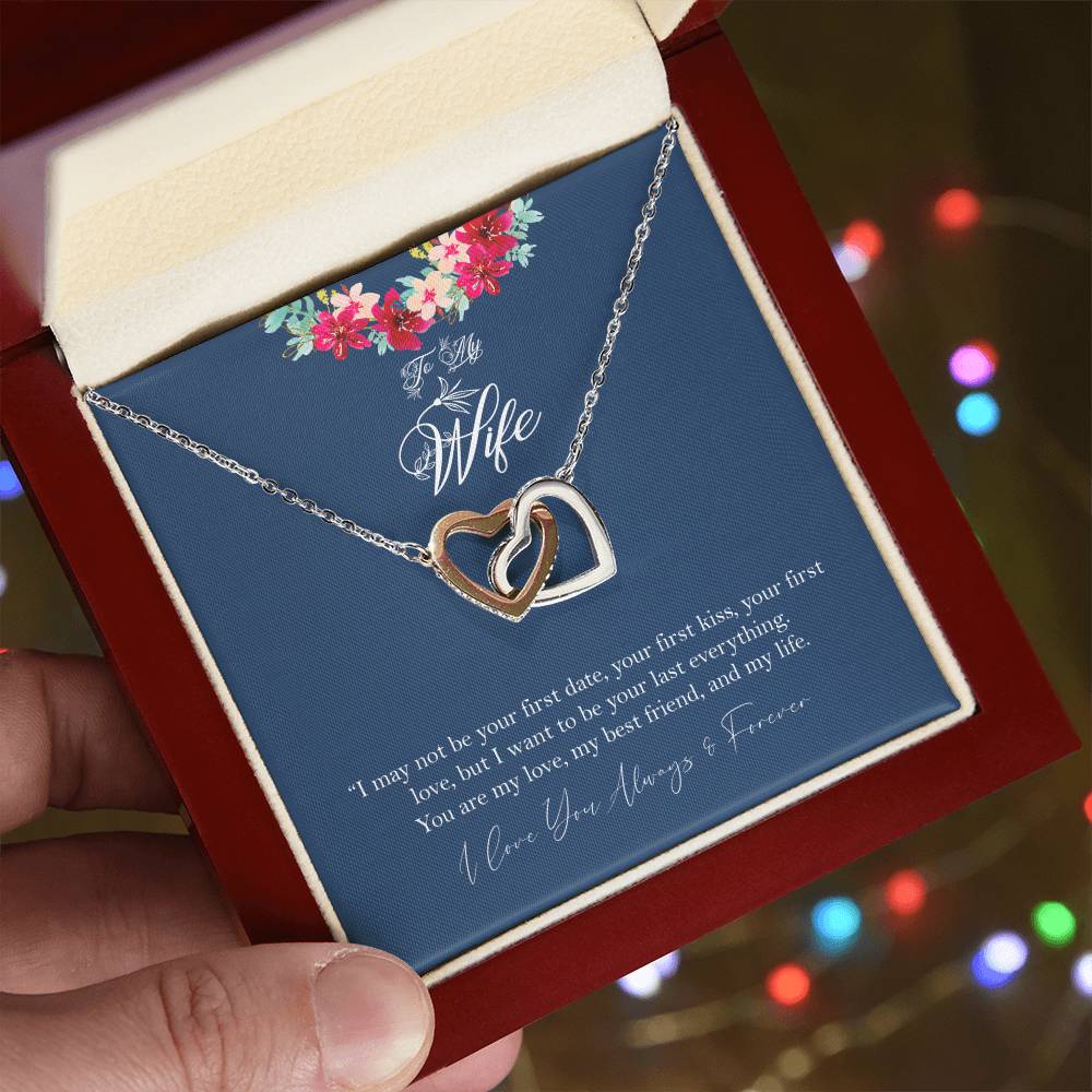 To My Wife - Non-Customizable Design #1 Interlocking Hearts Necklace