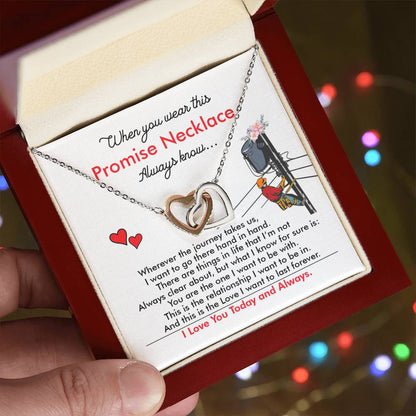 Lineman'S Girl - Interlocking Heart Necklace Interlocking Hearts Necklace