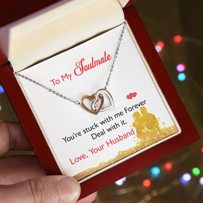 To My Wife - Black Friday Special Interlocking Hearts Necklace