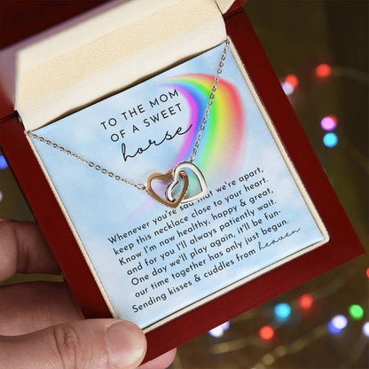 Horse Rainbow Remembrance Interlocking Hearts Necklace Day