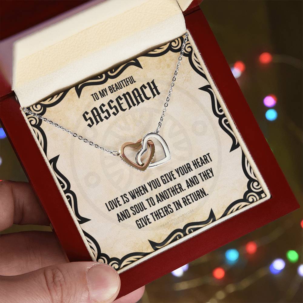 To My Sassenach Outlander Gift Outlander Gift Box Outlander Jewelry Outlander Gift For Wife Outlander Charm Outlander Necklace Interlocking Hearts Necklace