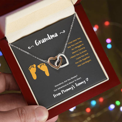 Grandma I Can Hear You Say You Love Me - Yellow Version Interlocking Hearts Necklace
