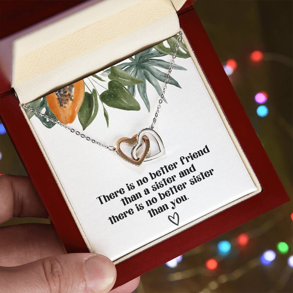 Gift For Sister Necklace Gift Ideas For Sister Sister Necklace Sterling Silver Necklace Birthday Gift For Sister Necklace Interlocking Hearts Necklace