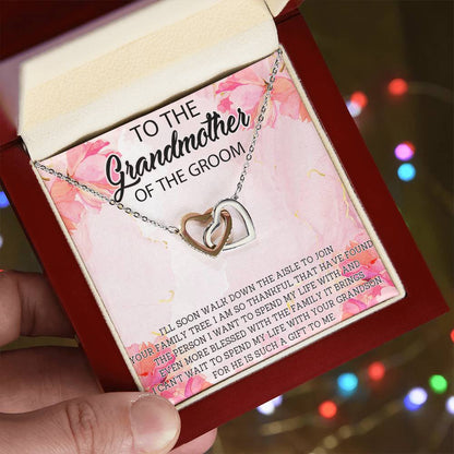 Grandmother Of The Groom Necklacegrandmother Wedding Giftgrandma Of The Groom Interlocking Hearts Necklacegrandma Wedding Gift From Groom