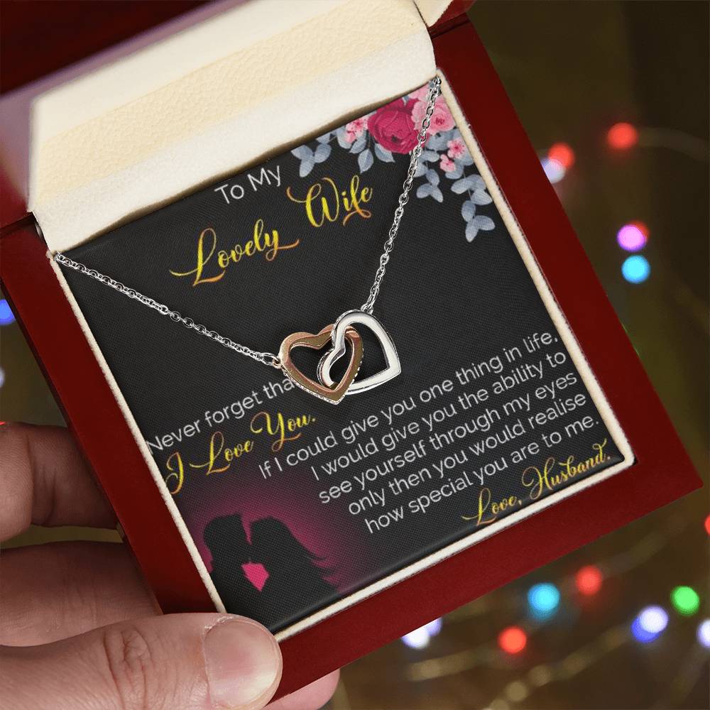 To My Lovely Wife Interlocking Hearts Necklace