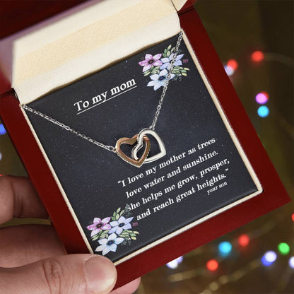 To My Mom I Will Always Be There Dragonfly Necklace Gift For Mom From Son Birthday Mother'S Day Christmas Present Interlocking Hearts Necklace