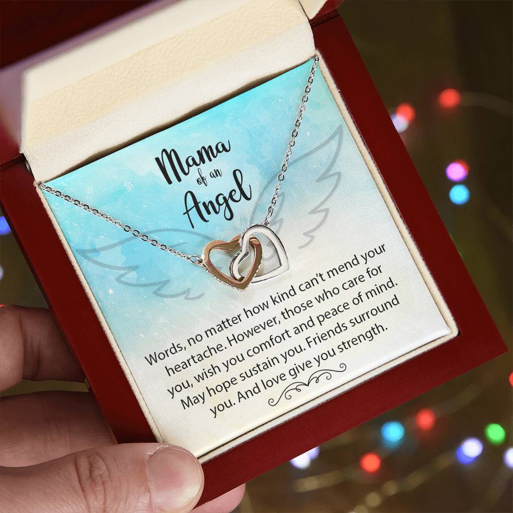 Mama Of An Angel Miscarriage Gift Pregnancy Loss Gift Interlocking Hearts Necklace