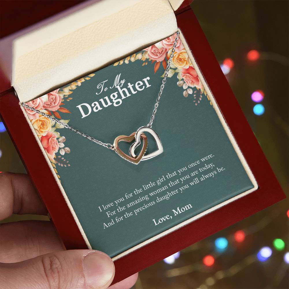 You Will Always Be Precious To Me Gift For Daughters Interlocking Hearts Necklace