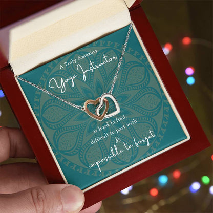 Gift For Yoga Instructor Yoga Instructor Appreciation Gift A Truly Amazing Yoga Instructor Gift Interlocking Hearts Necklace
