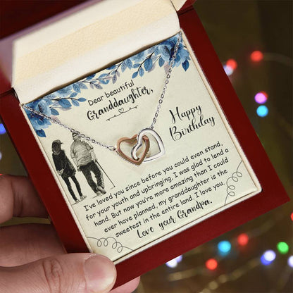 Dear Beautiful Granddaughter Interlocking Hearts Necklace