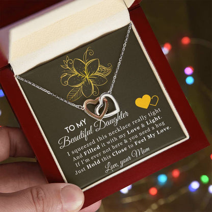Feel My Love - Best Gift For Daughter Interlocking Hearts Necklace