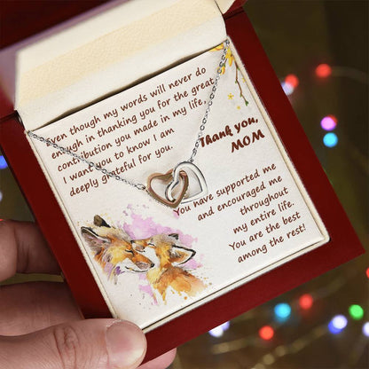 Thank You Mom Thanksgiving Gift Interlocking Hearts Interlocking Hearts Necklace