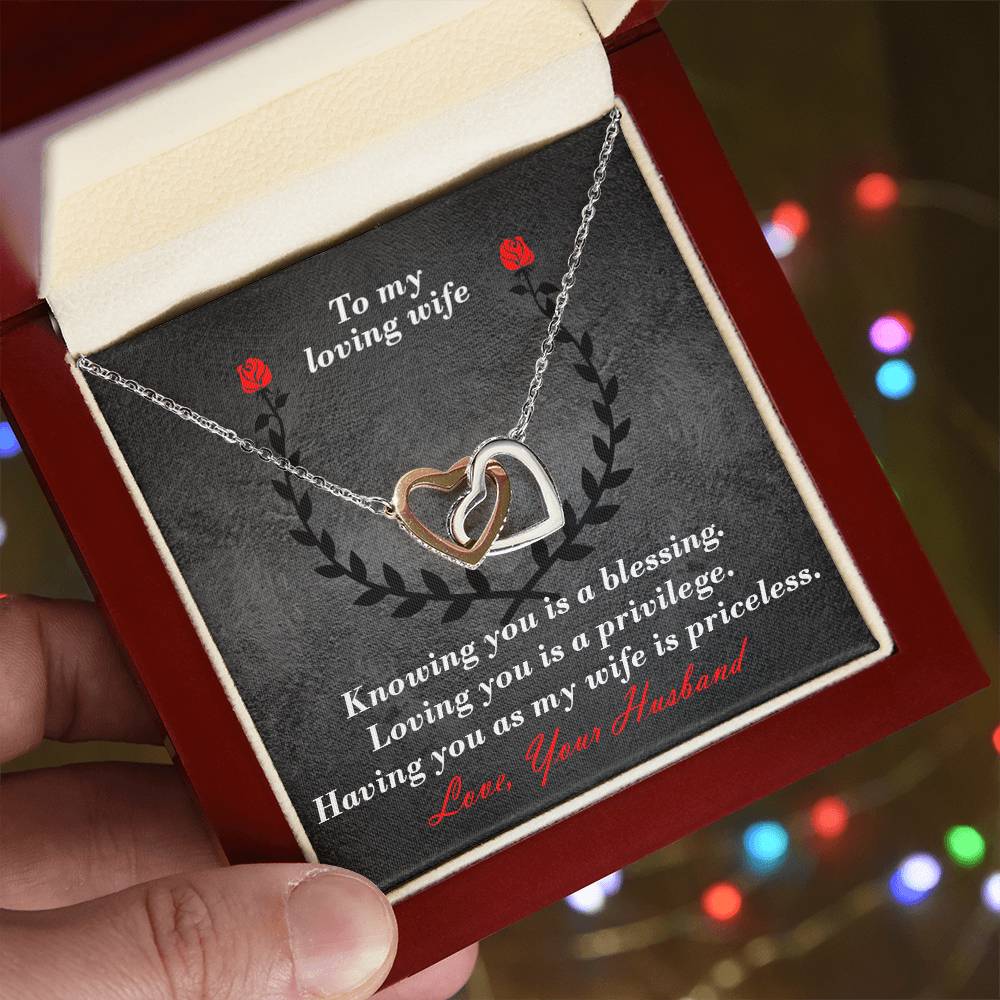 Priceless Wife Interlocked Hearts Necklace Interlocking Hearts Necklace