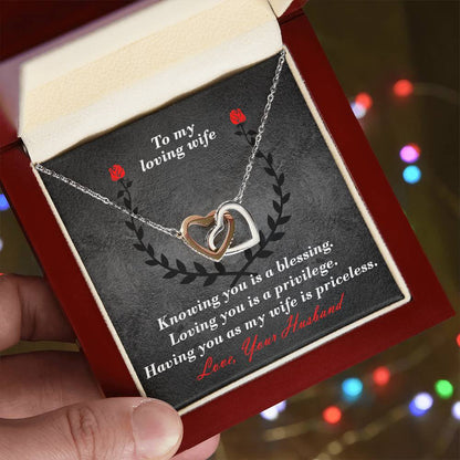 Priceless Wife Interlocked Hearts Necklace Interlocking Hearts Necklace