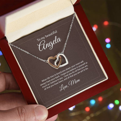 Personalized Heart Necklace And Jewelry Box Interlocking Hearts Necklace