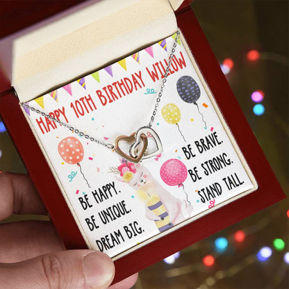 16. Happy 10Th Birthday Willow Interlocking Hearts Necklace