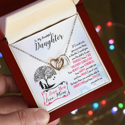 Gift From Mom To Daughter - Interlocking Hearts Necklace
