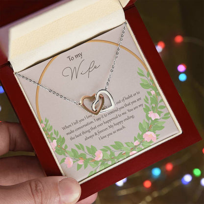 To My Wife When I Fell In Love With You - Daisy Interlocking Hearts Necklace