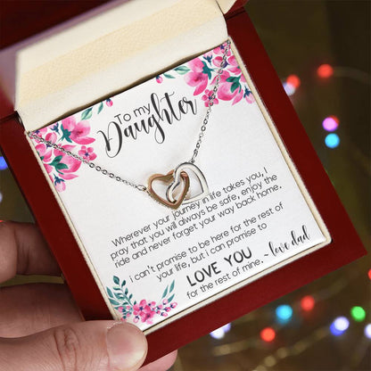To My Daughter Interlocking Hearts Necklace