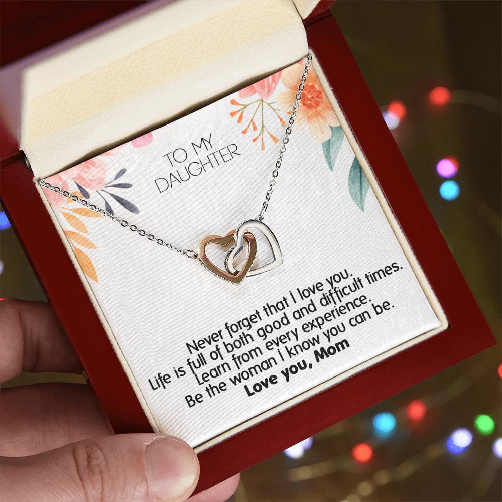 Mom ! Perfect Gift For Your Daughter - Unique Necklace Interlocking Hearts Necklace