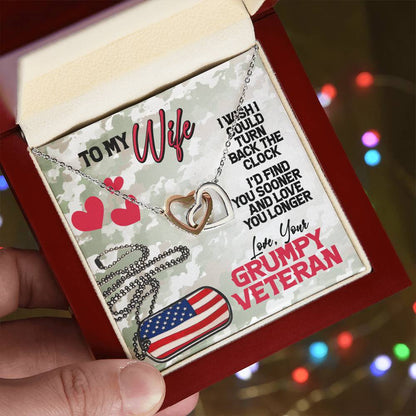 Veteran'S Wife- Interlocking Necklace Interlocking Hearts Necklace
